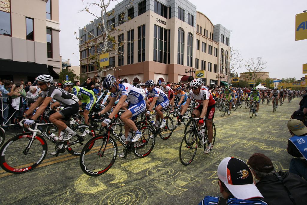 Tour of California riders depart Town Center (Image courtesy of Flickr)